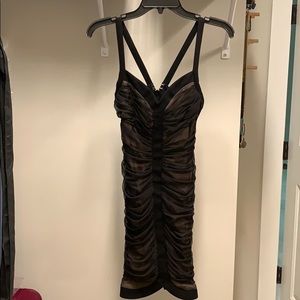 BCBGMAXAZRIA Black ruched dress